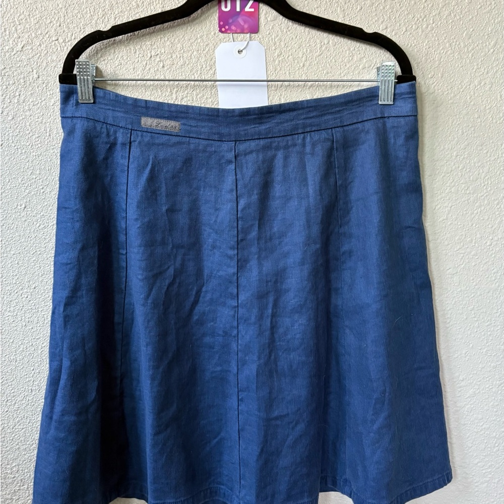 Level 99 Linen Blend Blue Skirt